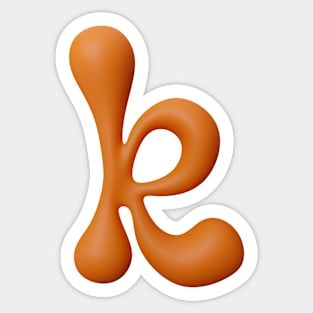 Liquid Type Letter K Sticker